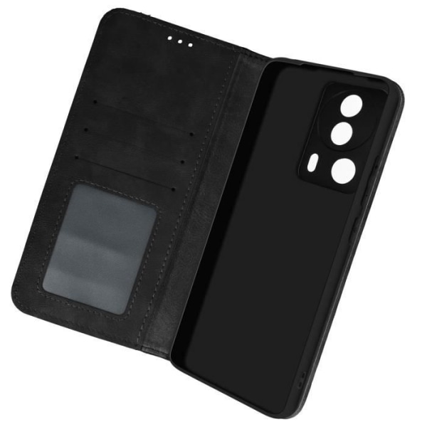 Etui til Xiaomi 13 Lite - AVIZAR - Pung- og videostativ - Sort - Hard Shell - Crossbody-design Svart