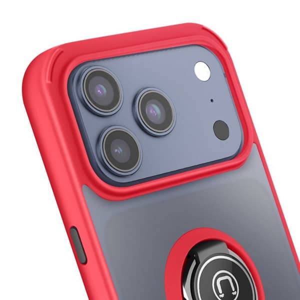 Coque Ring - AVIZAR - iPhone 17 Pro Max - Rød - Drejelig 360° - Magnetisk fastgørelse Röd
