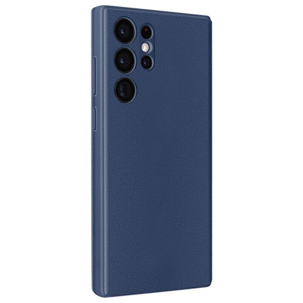 Nahkakotelo Galaxy S22 Ultra Näyttöikkuna Korttipidike Sininen Yö Blå