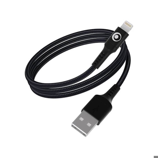 USB-A/Lightning Lataus- ja Siirtokaapeli 2.4A FastCharge 12W 1.2m BigBen Connected Musta Svart