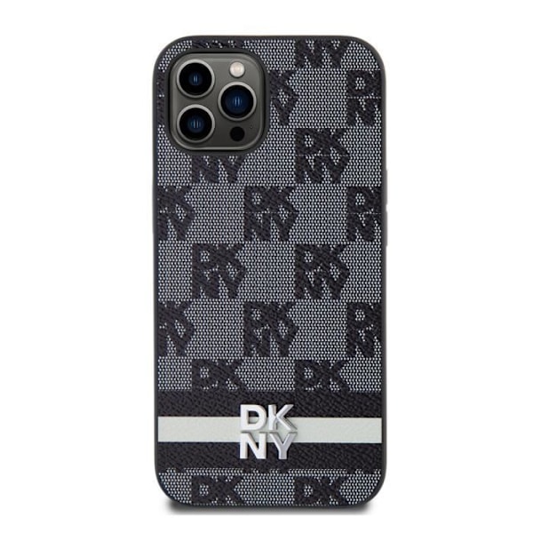 DKNY Sort Elegant iPhone 12 / 12 Pro Cover med Ruder og Striber Svart