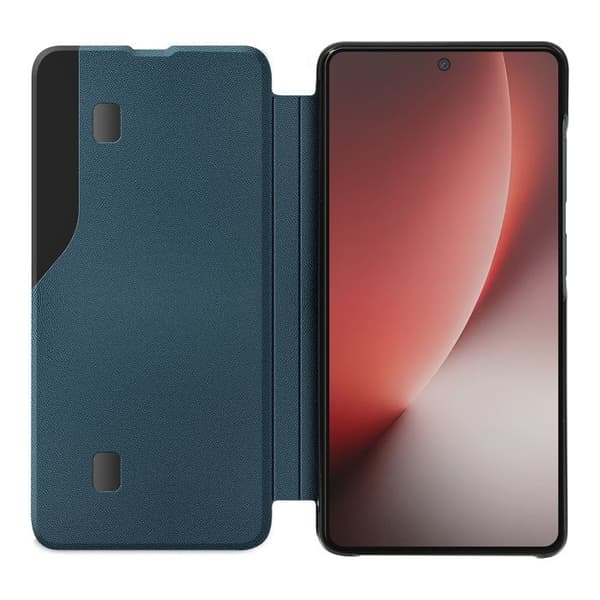 Etui med klap til Honor Magic 8 Lite, bi-materiale design med støttefunktion, andens blå Blå