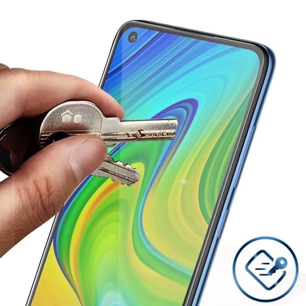AVIZAR skärmskydd för Xiaomi Redmi Note 9 - 9H stötsäkert härdat glas transparent vit Vit