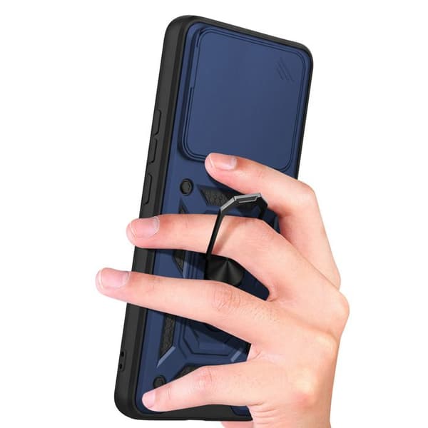 Coque Ring til Redmi Note 15 5G med Skydelåg til Kamera Mayaxess Mørkeblå Blå