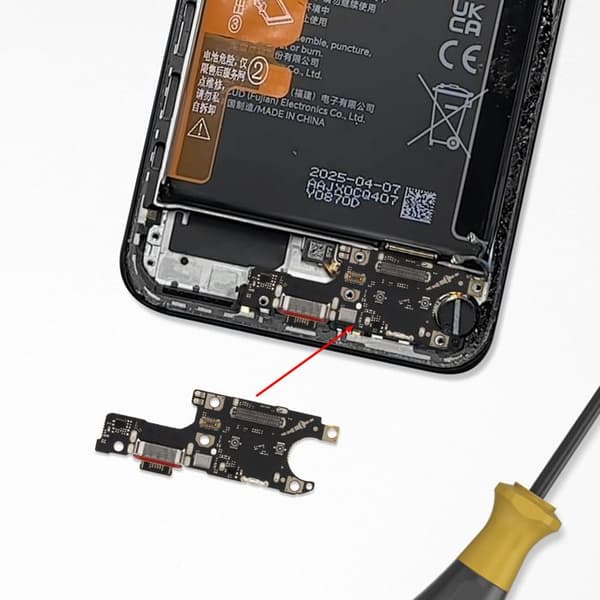 Genbrugt Opladerstik til Honor 400 USB-C og SIM-kortlæser Honor Sort Svart