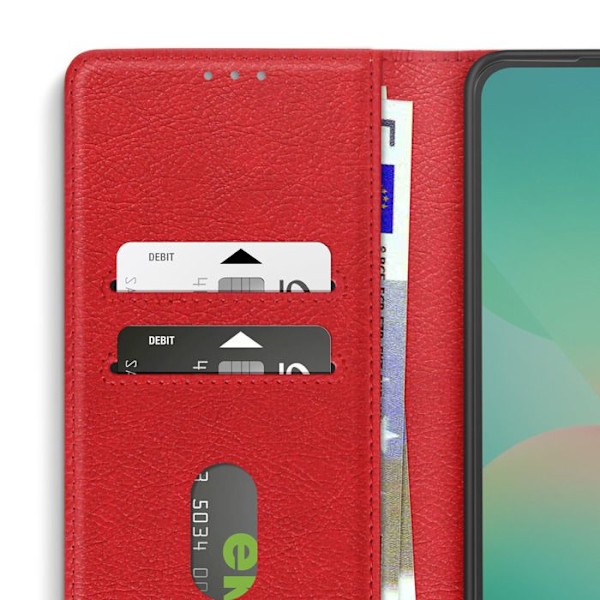 Samsung Galaxy A26 Klappilompakko ja Videotuki Punainen Röd