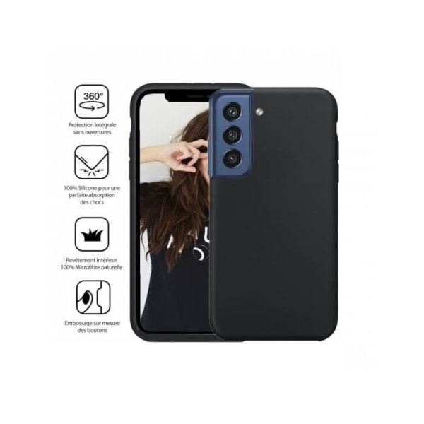 Silikonskal - JAYM - Galaxy S21 FE - Premium finish - Heltäckande skydd - Mjuk Svart