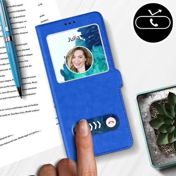 Smartphonefodral - Samsung - S20 FE - Heltäckande fodral - Dubbel fönster - Videostöd blå