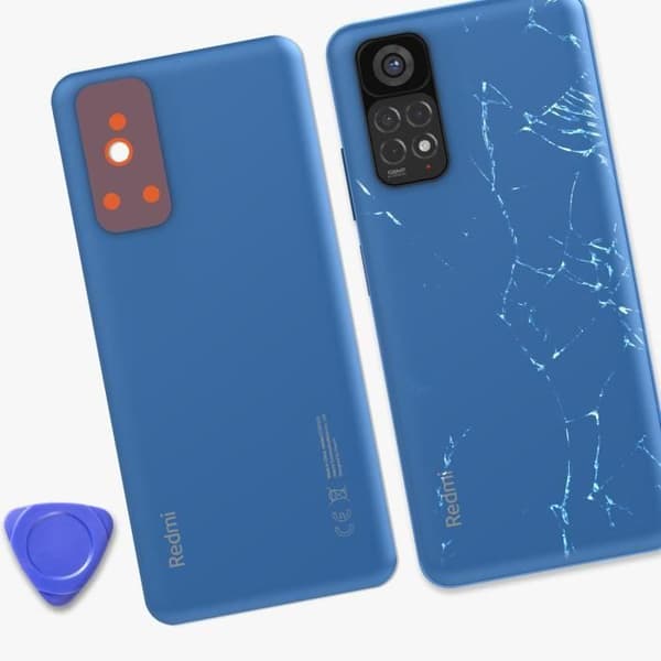Baksida - XIAOMI - Redmi Note 11s - Blå - Originalt servicepaket Blå