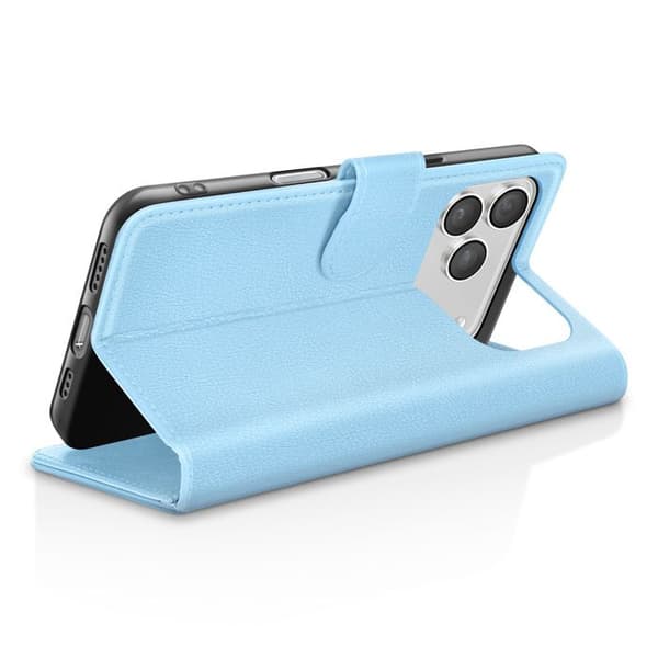 Plånboksfodral - ZANAÉ - iPhone 17 Pro Max - Ljusblå - Videostöd - Magnetisk flik Blå