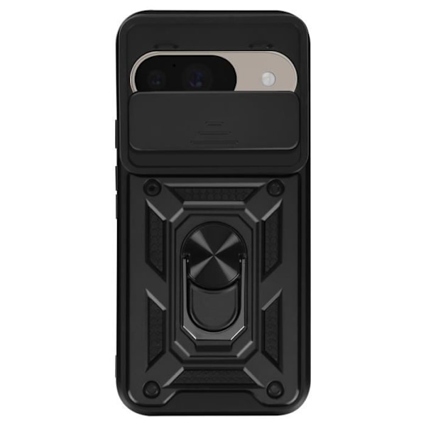 Coque för Google Pixel 9 och 9 Pro Ring Stöd Kameraskydd Mayaxess Svart Svart