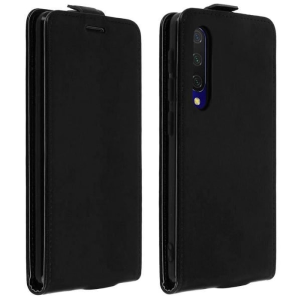 Etui - AVIZAR - Mi 9 Lite - Vertikalt Lockfodral - Ekoskinn - Svart - Heltäckande skydd Svart