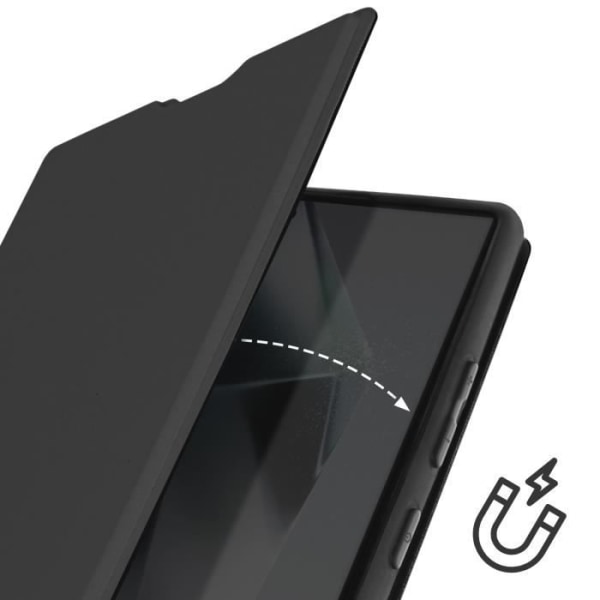 Fodral för Samsung Galaxy S24 Ultra Soft Touch Korthållare Stativ Svart Svart