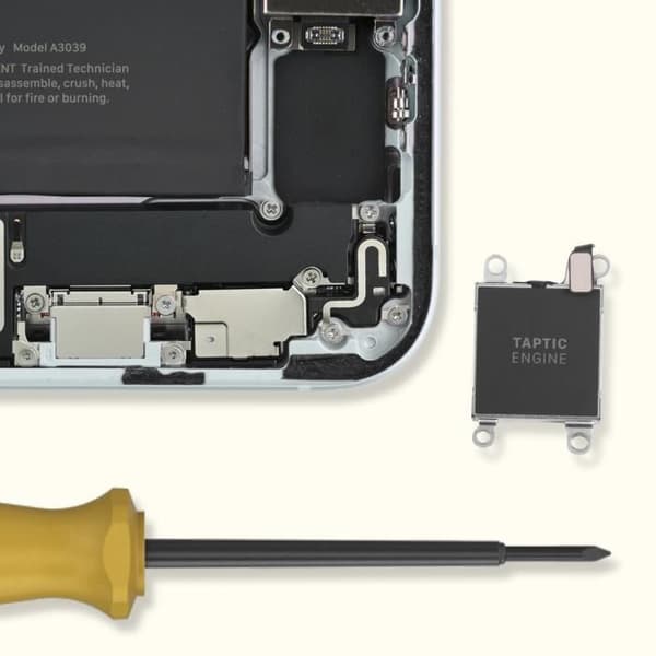 AVIZAR erstatningsvibrator til Apple iPhone 15 Plus - Sort - Integreret tilslutningskabel Svart
