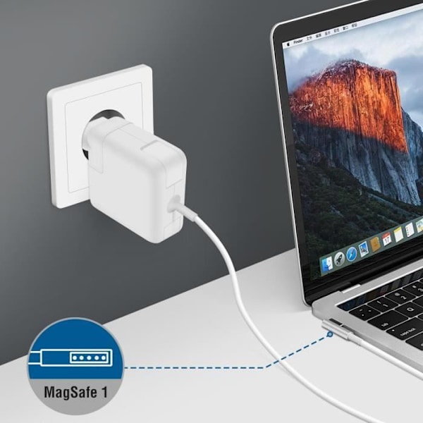 Väggladdare - LINQ - AP-45 - 45W - MagSafe - Kompakt snabbladdning Vit