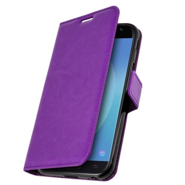 Housse Folio Portefeuille - AVIZAR - Galaxy J3 2017 - Ekologinen nahka Violet - Video tuki - Vintage Lila