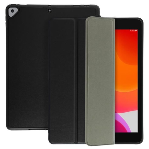 iPad-fodral 2019 10.2 - AVIZAR - Tunn design - Ekologisk läder - Videostativ - Inbyggt tangentbord Svart