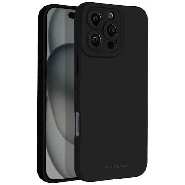 Skal till iPhone 16 Pro Max Silikon Matt Soft Touch Camera Protected Roar Black Svart
