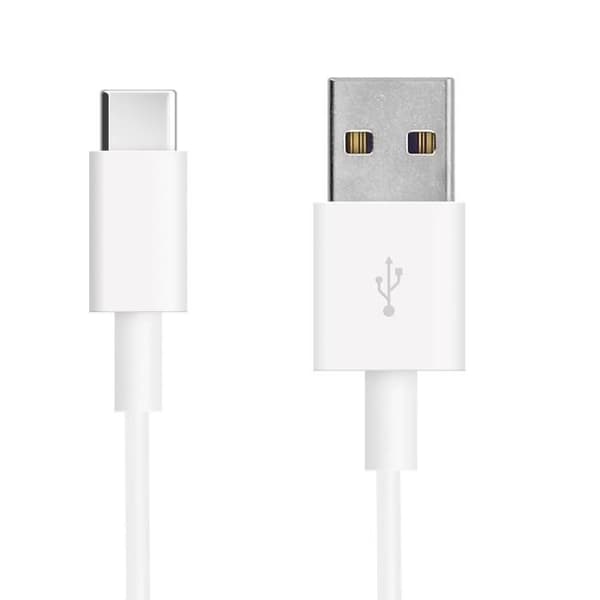 USB-kabel till USB typ-C - Vit - 2m - Laddning & Synkronisering - Kompatibel med alla USB-C-enheter Vit