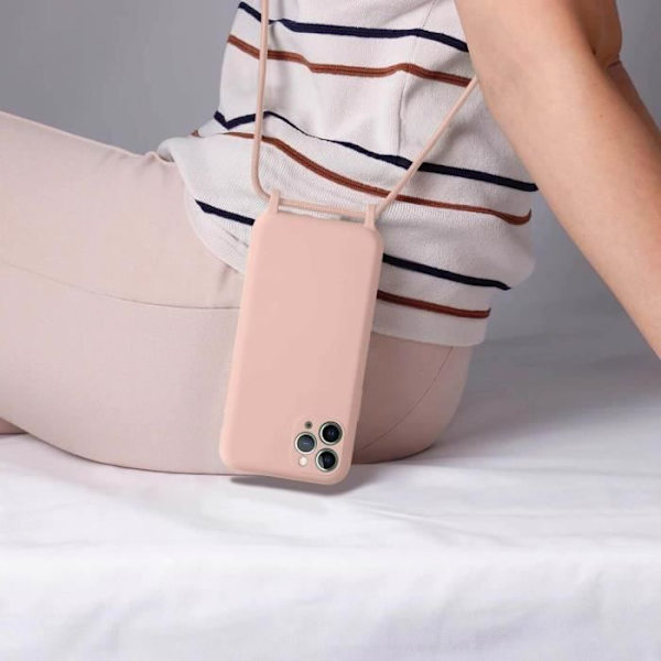 iPhone 11 Pro Max-fodral - AVIZAR - Semi-rigid - Justerbar nylonrem 80 cm - Rosa - Unisex Rosa