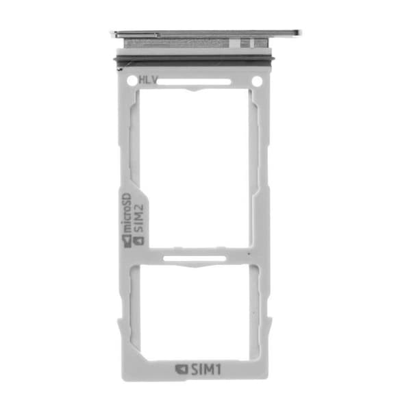 Udskiftning til SIM-kortbakke - Samsung - Galaxy S10e, S10 og S10 Plus - Hvid - Nano SIM og Micro-SD Vit