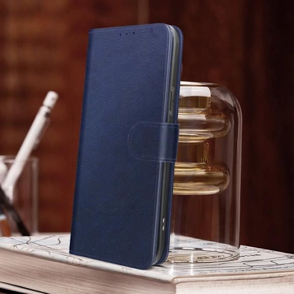 iPhone 14 Fodral - AVIZAR - Wallet Flip Video Support Funktion - Midnattsblå Nattblått