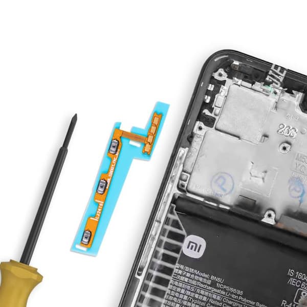 Strömbrytare och volymknapp för Xiaomi Redmi Note 14 5G Svart