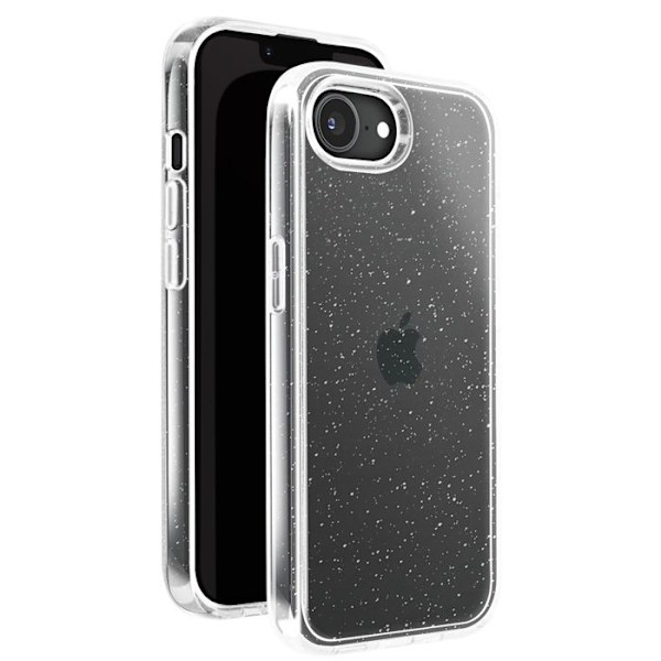 Coque Paillette för iPhone 16e Hybride Design Glamour Vit Vit