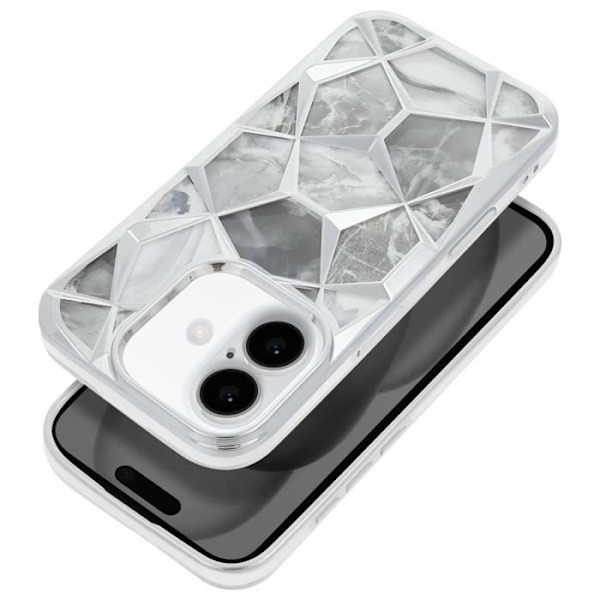 Cover til iPhone 16 Stødsikker Twinki Collection Silver Grå