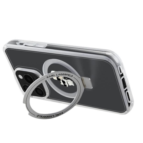 MagSafe Cover til iPhone 15 Pro Silikone Gel Forstærkede hjørner Karl Lagerfeld Transparent Transparent