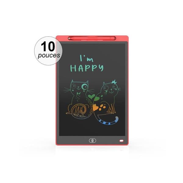 Graafinen Tabletti - 10" LCD Värinäyttö - Punainen - 8 Sävyä - Kevyt Design Röd