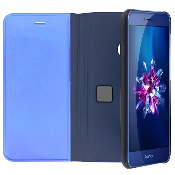 Étui Folio Miroir - AVIZAR - Huawei P8 Lite 2017 / Honor 8 Lite - Polycarbonate - Blå - Indbygget Støtte Blå