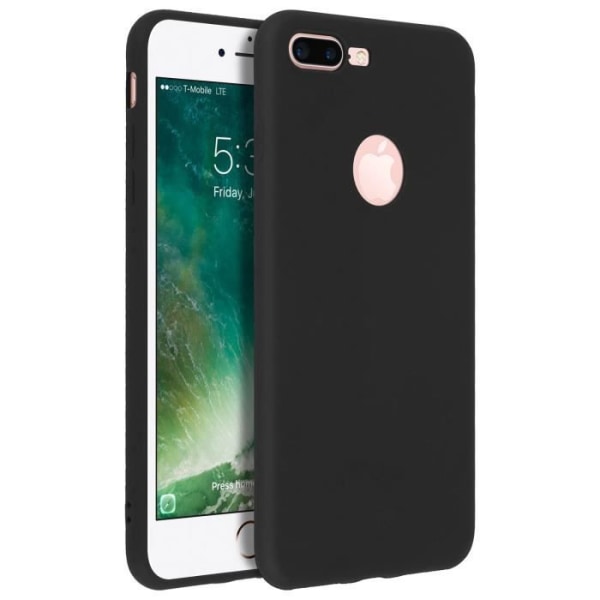 Coque - Forcell - iPhone 7 Plus / 8 Plus - Soft Touch - Silikone Gel - Sort Svart