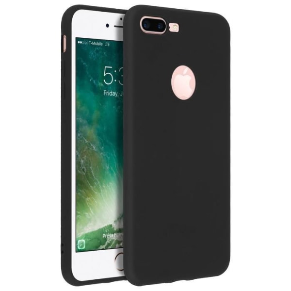 Forcell iPhone 7 Plus etui, iPhone 8 Plus etui Soft Touch Silikone Gel - Sort