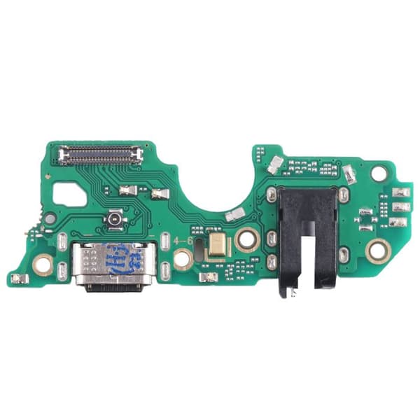 USB C Oplader Connector til Oppo A38 Mikrofon + Jack Stik Sort