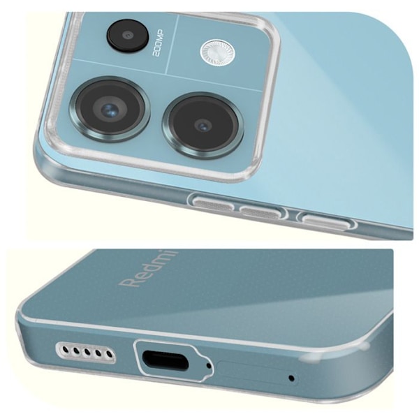 Coque Silikon Mjuk - MAYAXESS - Xiaomi Redmi Note 13 Pro 5G - Transparent - Lätt design - Förbättrat skydd Transparent