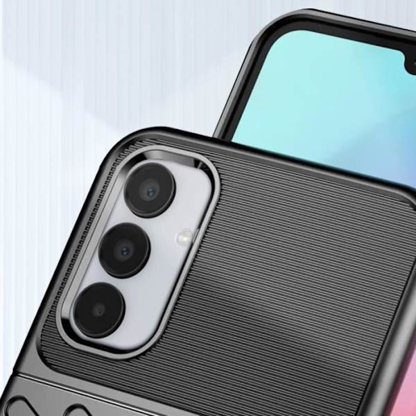 Coque Souple - AVIZAR - Samsung Galaxy A15 - Design Strié - Antidérapante - Protection Chocs Svart