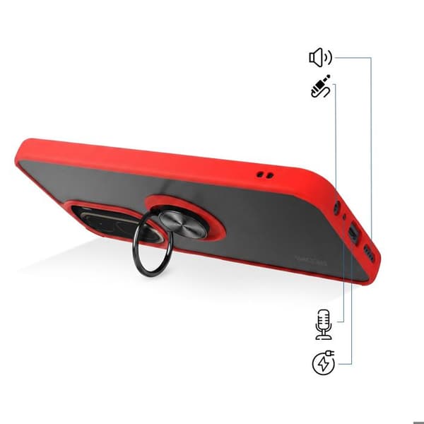 Coque Anneau til Xiaomi Redmi A7 Pro med Roterende Magnetisk Ring Rød Röd