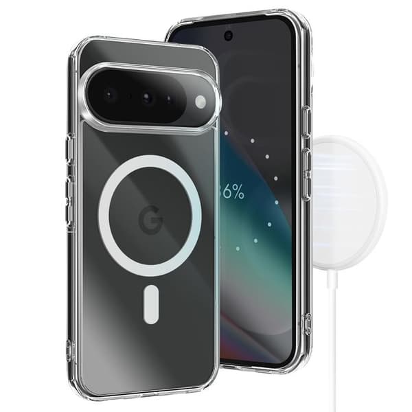 Coque Pixelsnap til Google Pixel 10 og 10 Pro Kompatibel med MagSafe Tilbehør Gennemsigtig Vit