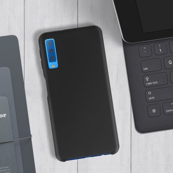 Coque - Samsung - Galaxy A7 2018 - Pehmeä - Soft Touch - Naarmuuntumaton Svart