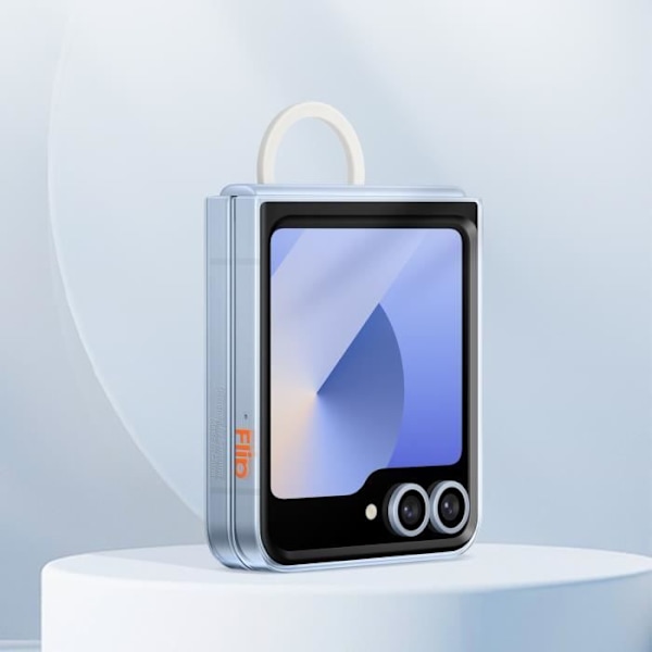Originalfodral för Samsung Galaxy Z Flip 6 med Samsung Transparent Tunn Silikonring Transparent