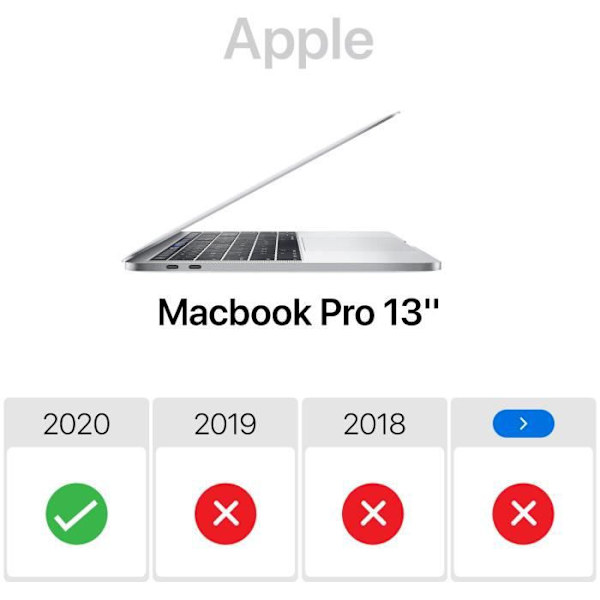 Skyddsskal - AVIZAR - Macbook Pro 13'' 2020 - Hårt polykarbonat - Silikon - Grå Grå