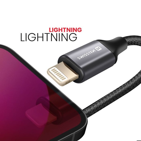 Ljudadapter Lightning till 3,5 mm jack för iPhone Swissten Svart