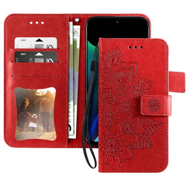 Pungetui til Xiaomi Redmi 17 Mandala Mønster med Støtte Rød Röd