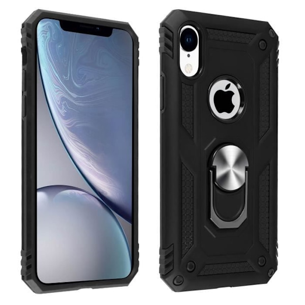 Coque iPhone XR - AVIZAR - Bi-material - Rigid och Mjuk - Video Stöd - Svart Svart