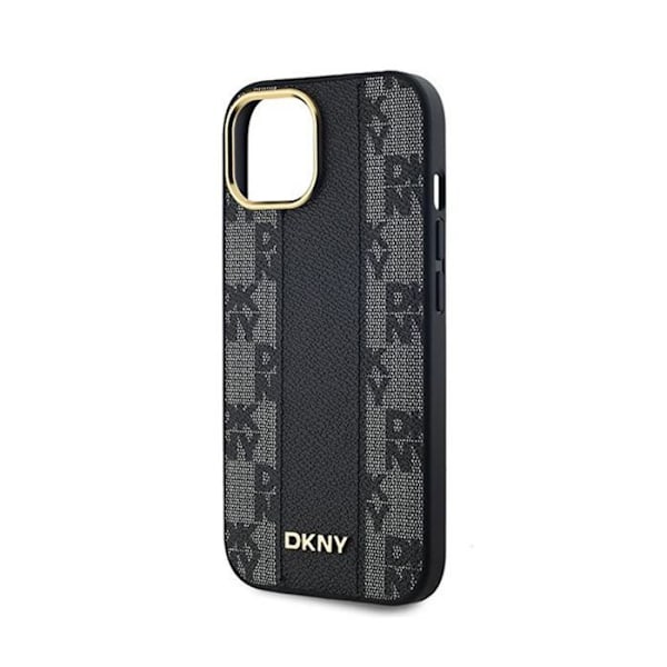 DKNY Ternet Læder Mono Pattern MagSafe - Etui til iPhone 15/14/13 (sort)