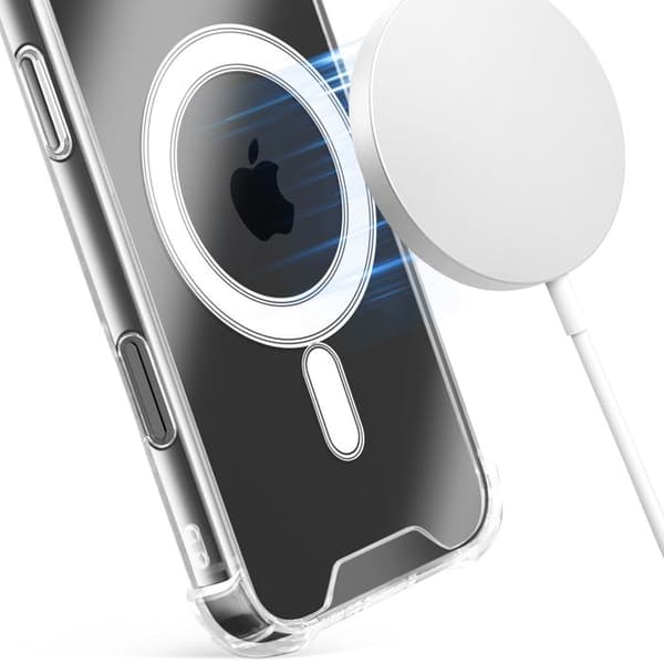 Coque Magsafe - TACTICAL - iPhone 17 - Militærbeskyttelse - Transparent - Glat design Vit