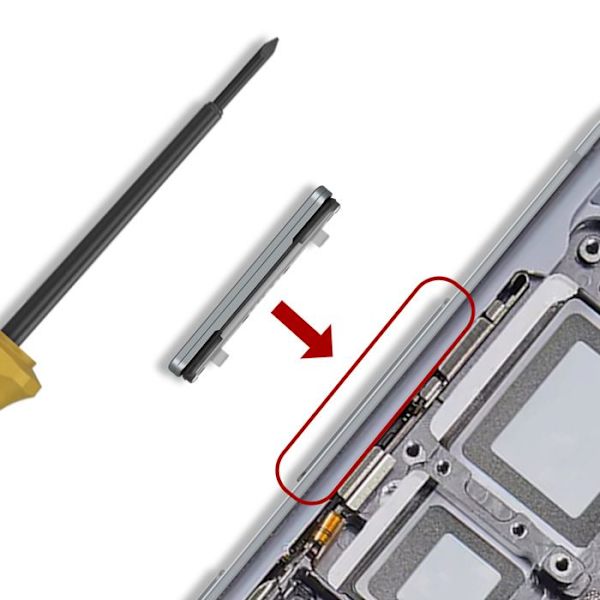 Original Volymknapp för Galaxy S25 / S25 Plus Service Pack Samsung Silver Grå