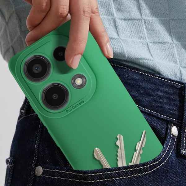 Fodral till Xiaomi Redmi Note 13 Pro 4G - AVIZAR - Matt silikon - Kameraskydd Grön Grön