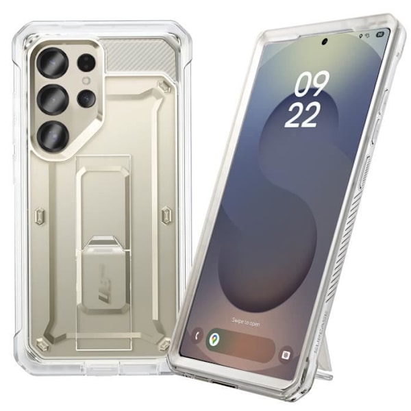 Coque Intégrale til Samsung S25 Ultra Stødabsorberende Stativ Support Supcase Gennemsigtig Transparent
